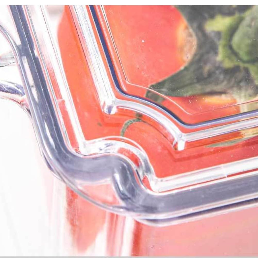 Caja de almacenamiento apilable para nevera, organizador transparente de PET, contenedor de alimentos resistente para refrigerador, contenedor transparente de 31,5 x 15,7 x 8,9 cm