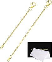 Vista 22 de Extensores de cadena dorada para collares, extensiones de pulsera de plata de ley, extensor de collar dorado para mujer, juego de 3 piezas, 1, 2, 3