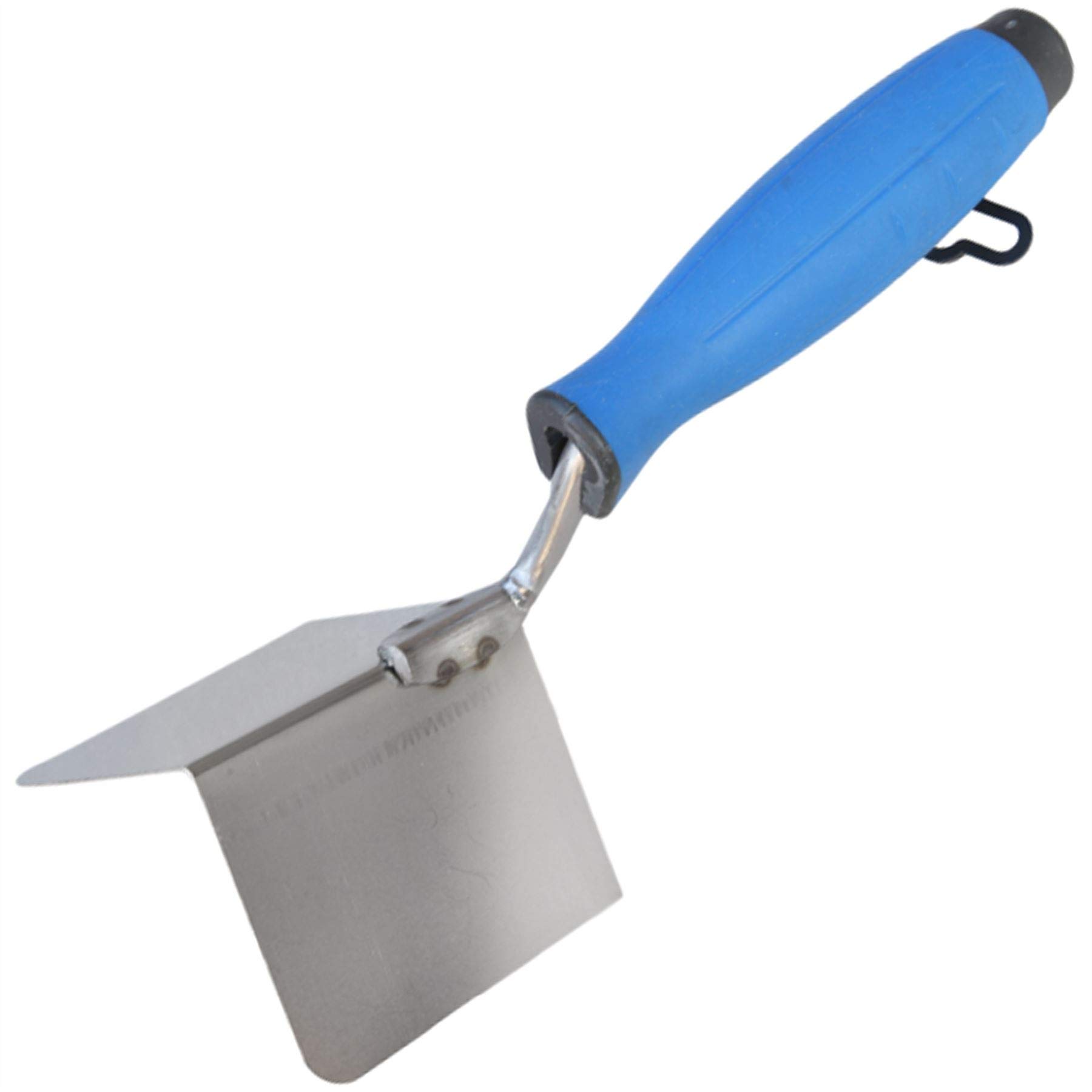 Toolty Stainless Steel Lining, Plastering Trowel - External Corner Trowel - 120x75mm - Rubber Handle - for Brickwork and Plastering - DIY - TLTY-1805