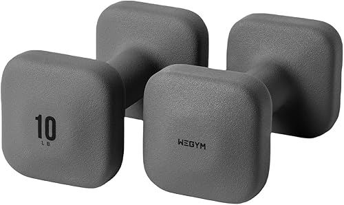 Miniatura 27 de WeGym SafeGrip Square Dumbbells with Anti Slip Handles, Aesthetic Free Weights for Home Workouts, Stable Design Prevents Rolling during Floor