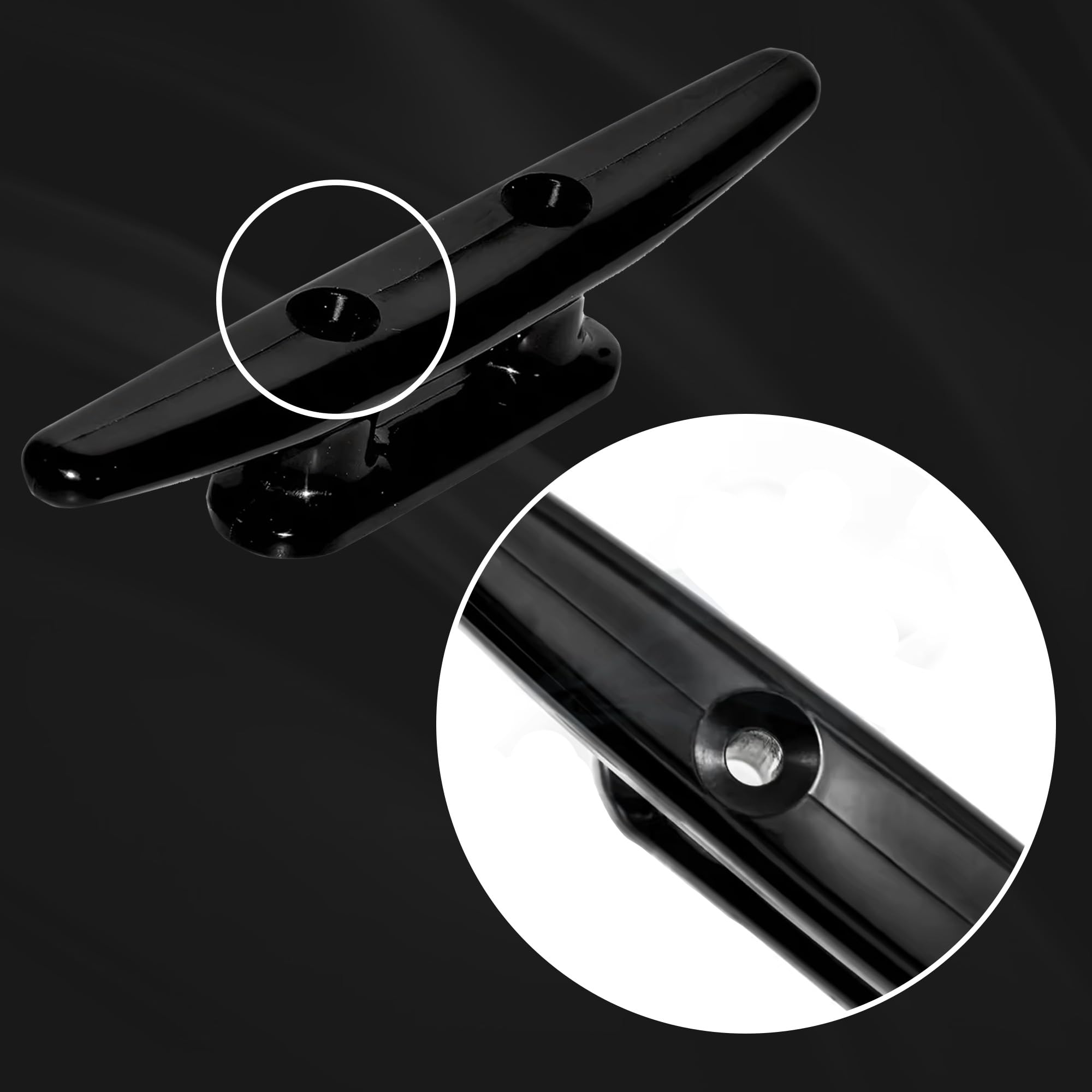 Canoe Pack Black Nylon Boat Cleat Inch, Dock Cleat With Hardware
