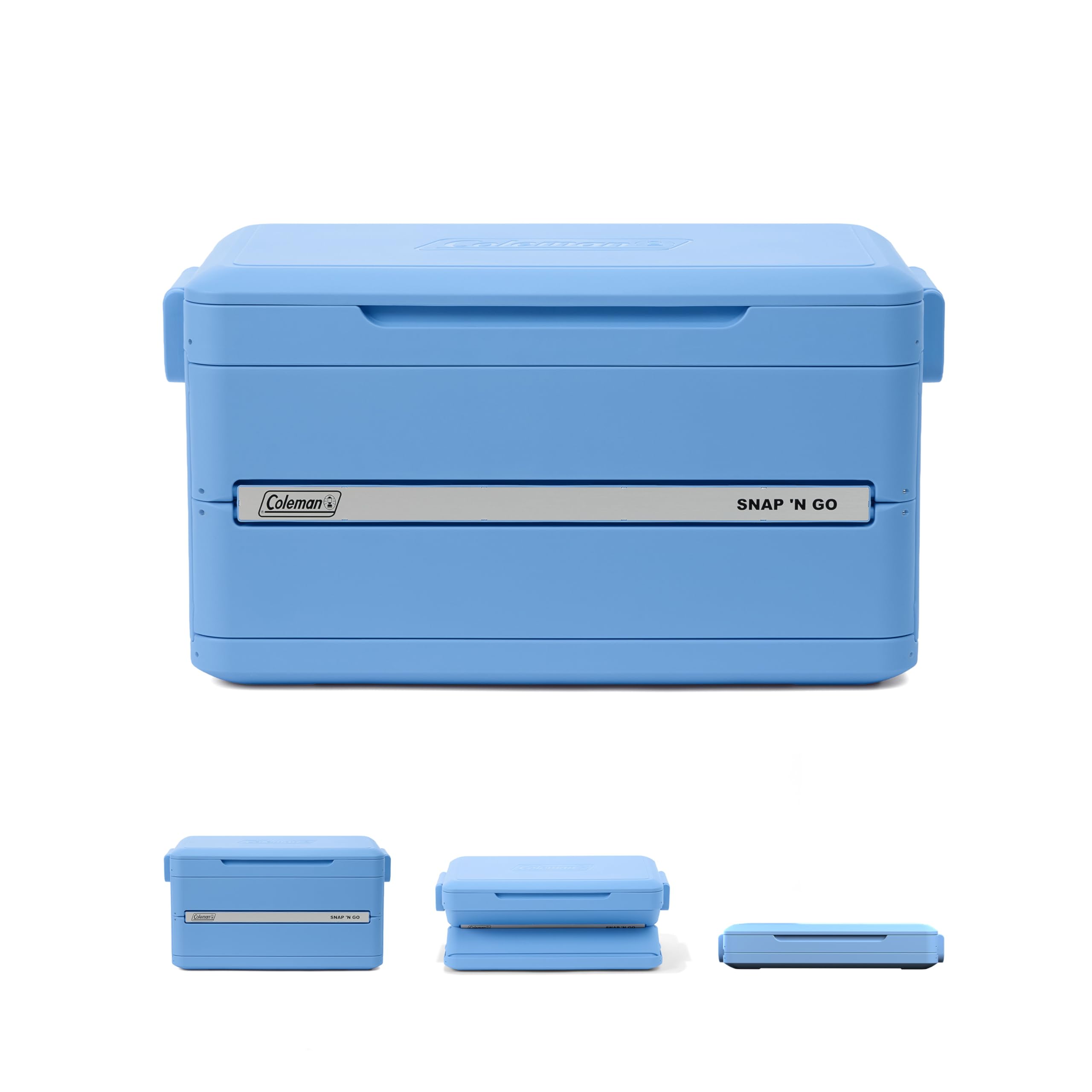 Coleman Snap 'N Go 45-Quart Collapsible Hard Cooler, Keeps Ice Cold up to 55 Hours, 76-Can Capacity, Spacing-Saving & Quick to Set Up, Collapses to 1/3 of Open Size, Holds up to 200 Pounds