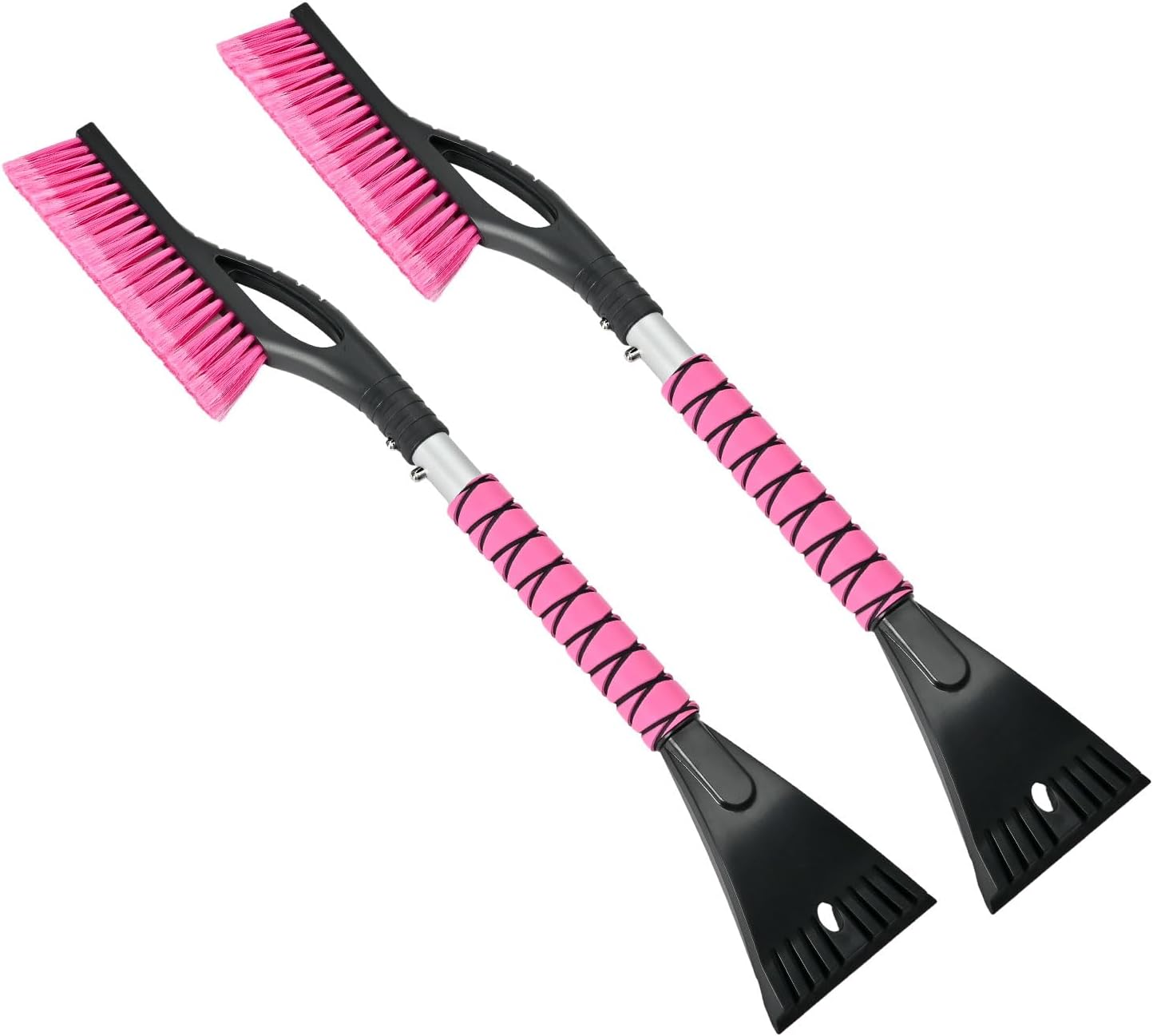 OUSHASAA 27" Snow Brush and Ice Scrapers for Car Windshield 2 Pack, ScratchFree