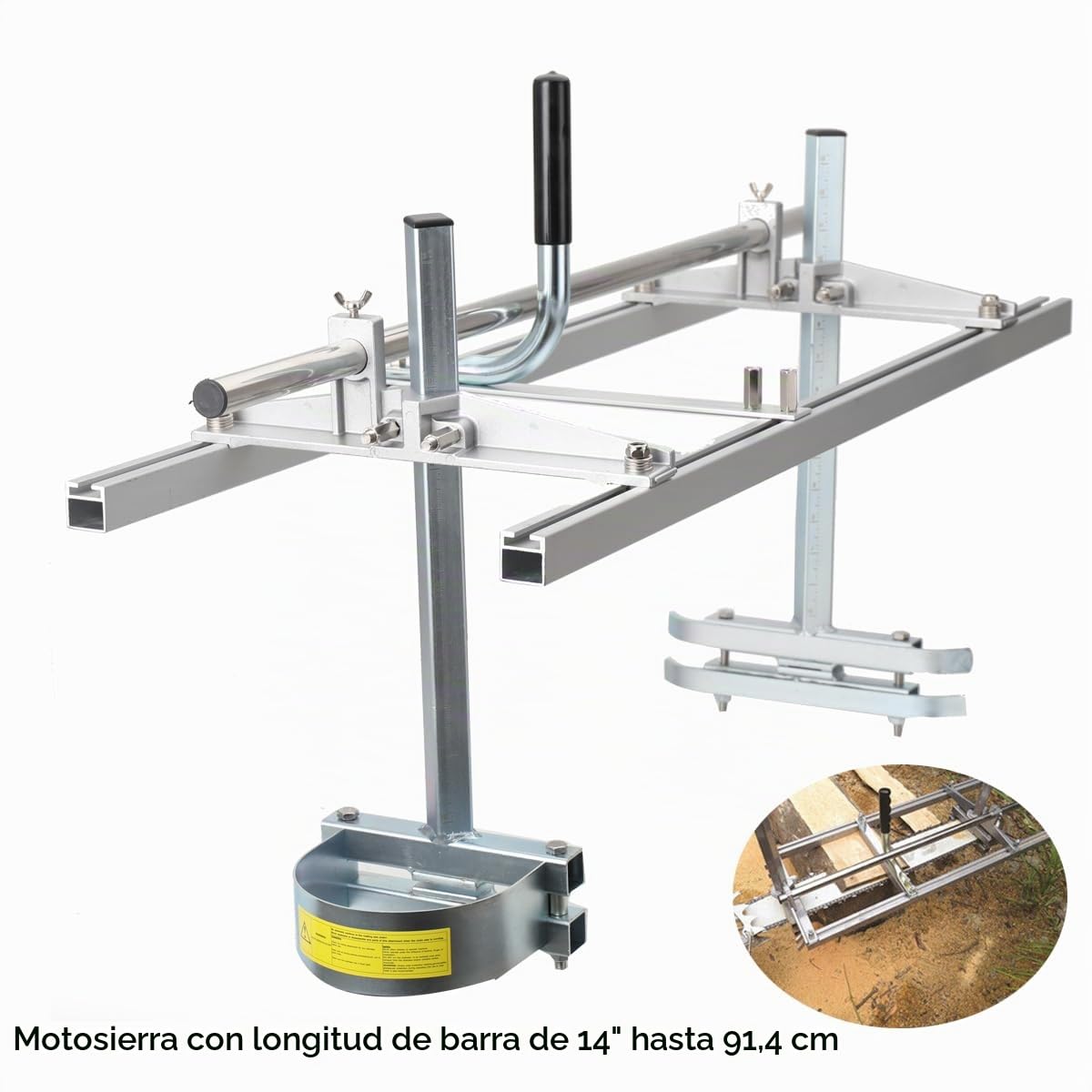 Aserradero móvil para motosierra molino de tablones de fresado longitud de la barra de motosierra accesorios herramientas de 14 pulgadas a 36 pulgadas (35,5 – 91,4 cm) guía barra tabla longitud