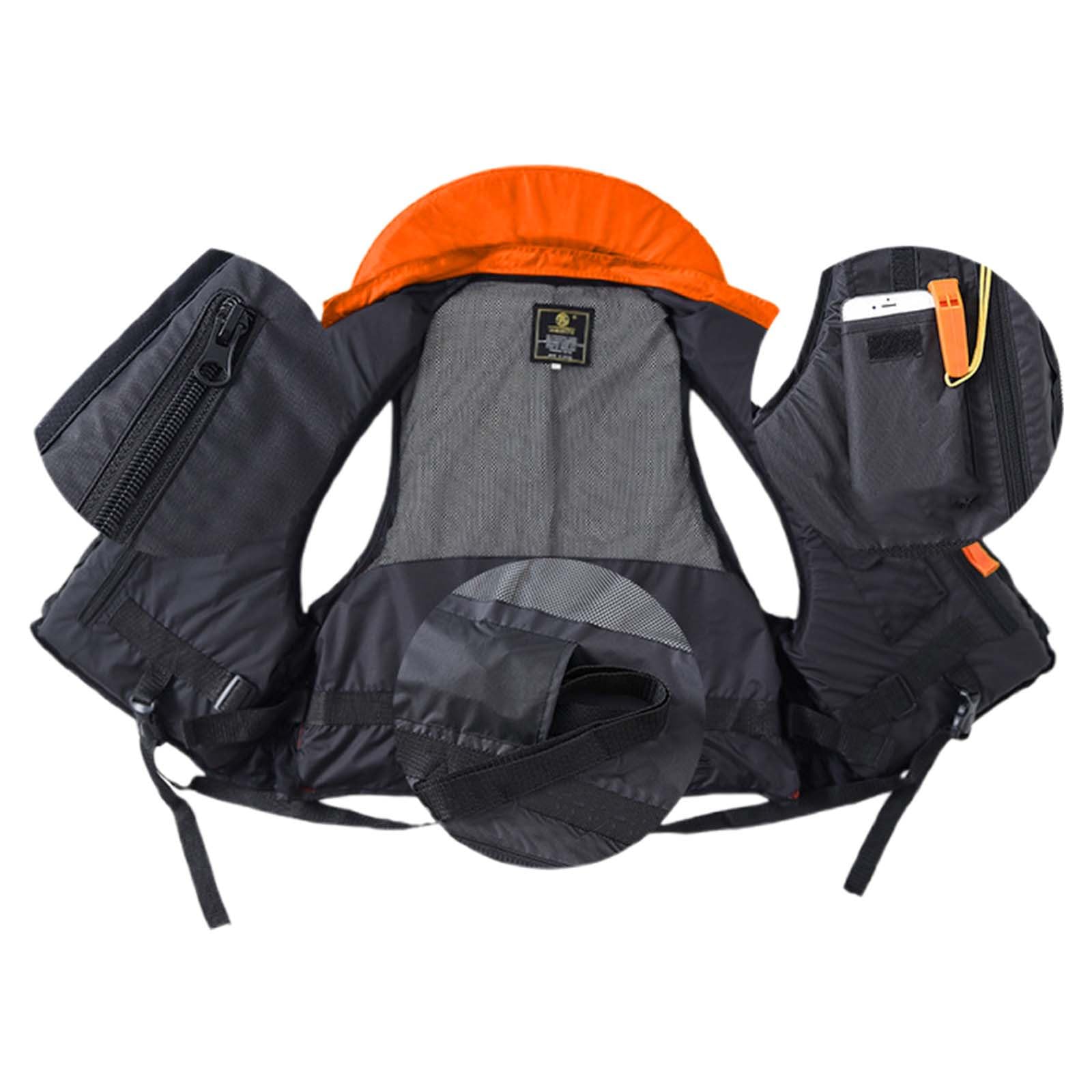 Chaleco de kayak desmontable para adultos con espuma y bolsillos chaleco de natación para alta flotabilidad ligero con correas ajustables para kayak bote remo deportes acuáticos
