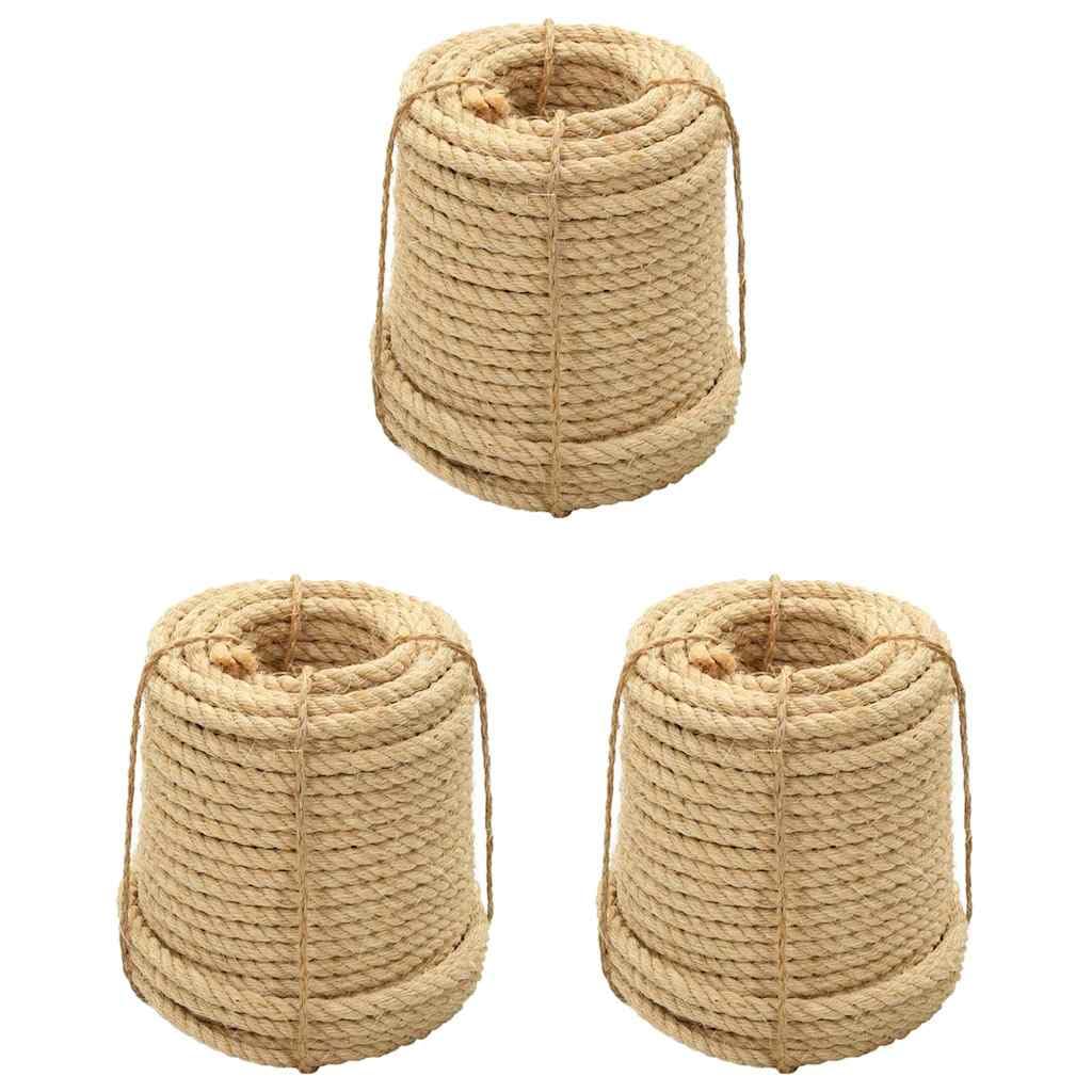 vidaXL Sisalseil 3 STK., Sisal Seil für Kratzbaum Kratzturm Kratzbrett, Kratzbaumseil für Katzen, Kratzseil Katzen Kratz Seil Katzenzubehör, 14 mm