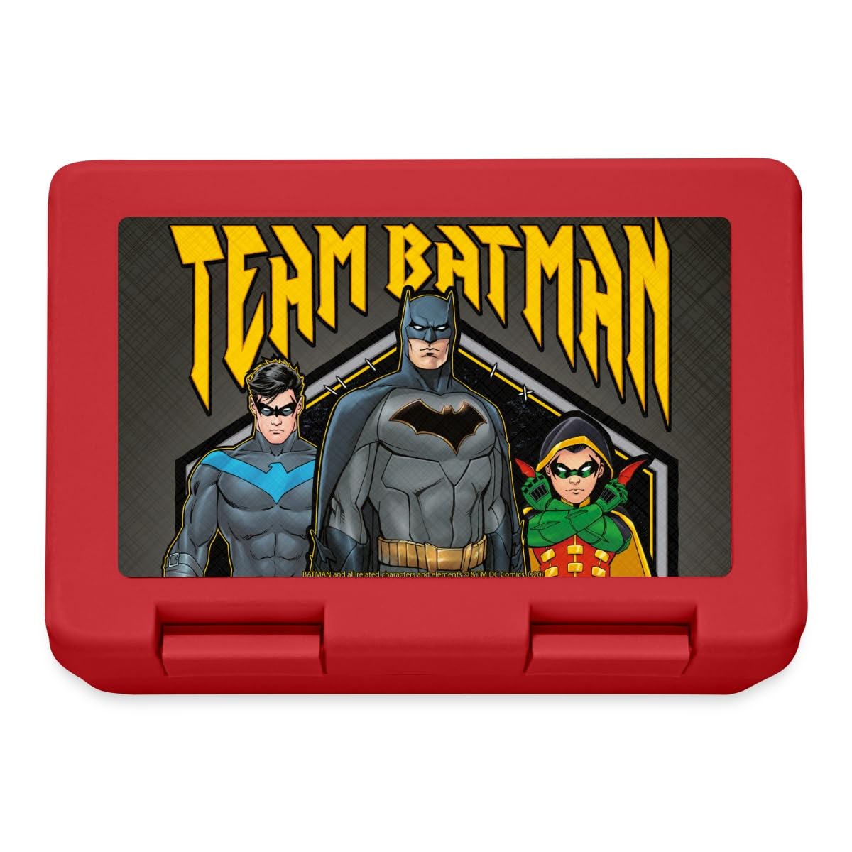 Spreadshirt Batman Team Nightwing and Robin Lunchbox, One Size, red