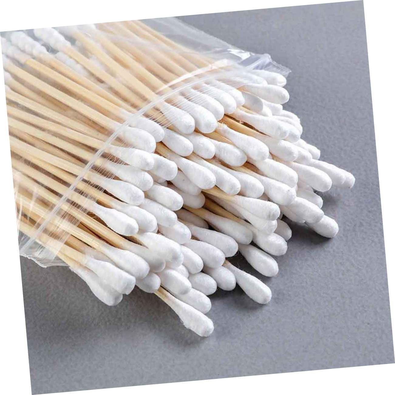 Healeved 300pcs Cotton Buds Double Head Cotton Swab Stick Gentle on Skin for Makeup Removal Cleaning and Wound Care Travel and Home Use