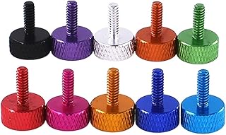 OZDTLP 5 Tornillos de Mariposa de Cabeza moleteada con Rosca UNC 6#-32, de Aluminio anodizado de Colores, de Ajuste Manual.(Dark Blue,20MM_UNC 6-32)