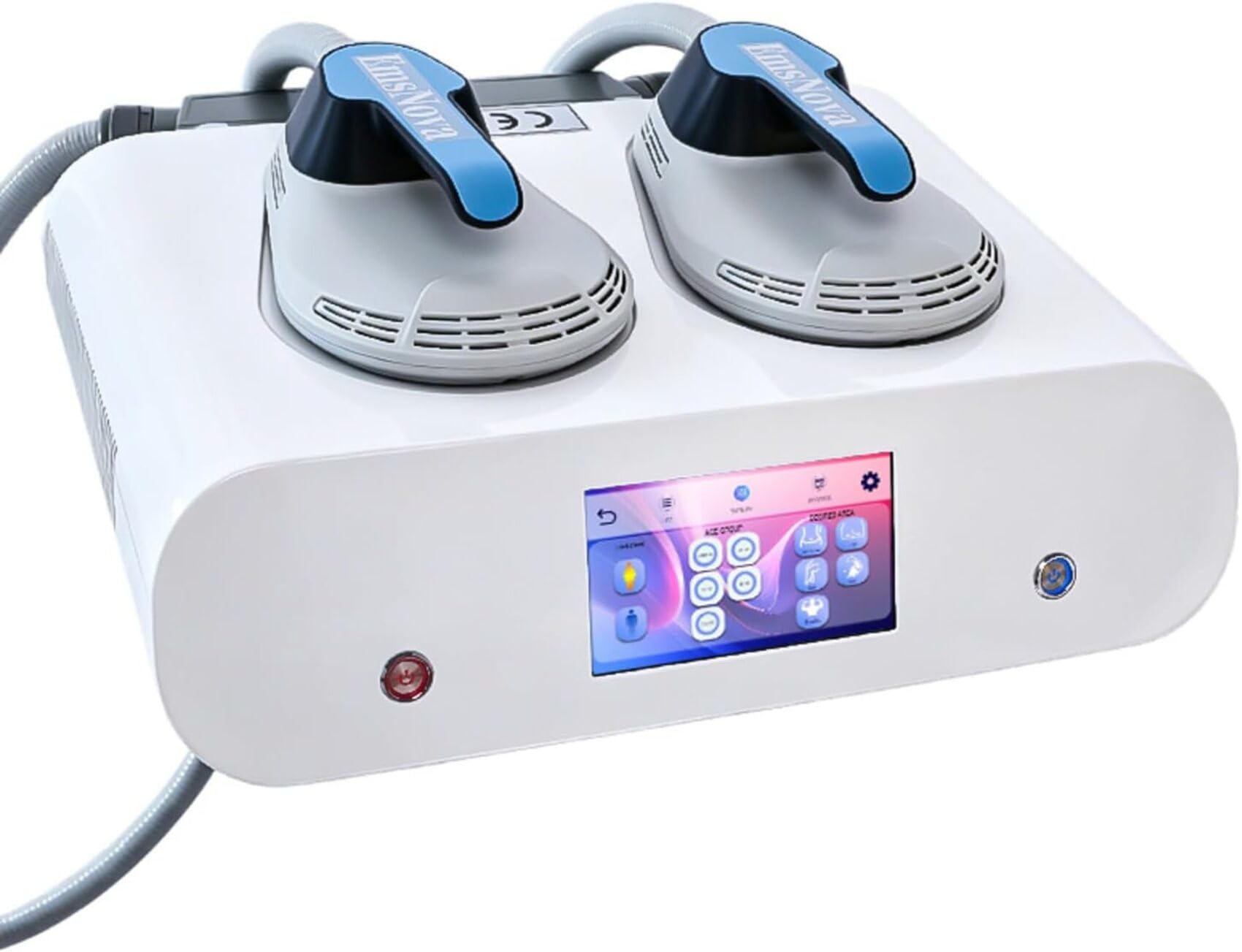 Massaggiatore corpo con due applicatori per più zone, per addome, braccia, cosce, vita e glutei