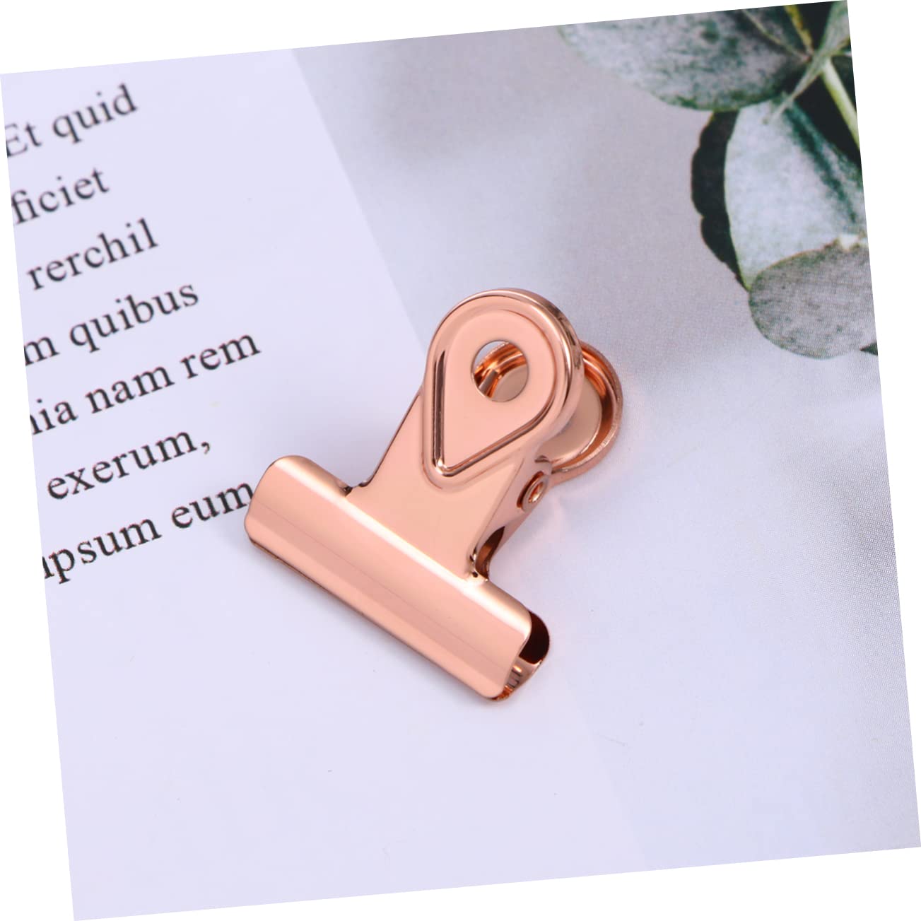 TEHAUX 40pezzi Clip Metallo Color Oro Rosa Fermagli Per Carta Supporto Per Documenti Hinge Clips Rame Per Ufficio e Artigianato Resistente e Pratico