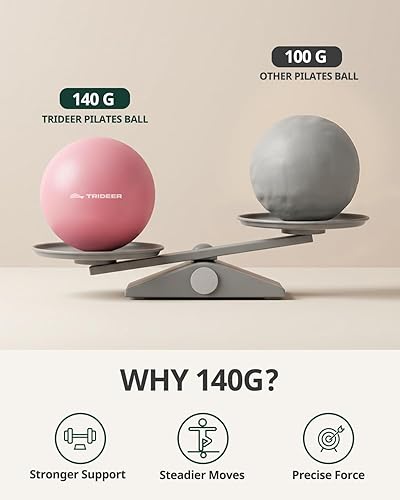 Miniatura 6 de Trideer Pelota de pilates de 9 pulgadas, pequeña pelota de ejercicio con guía de ejercicio, mini bola de yoga para pilates, yoga, entrenamiento de