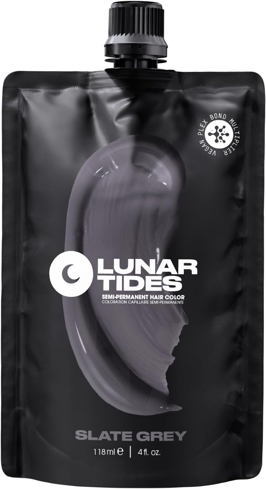 Slate Grey, semi permanent hair dye grey - 118 ml - Lunar Tides