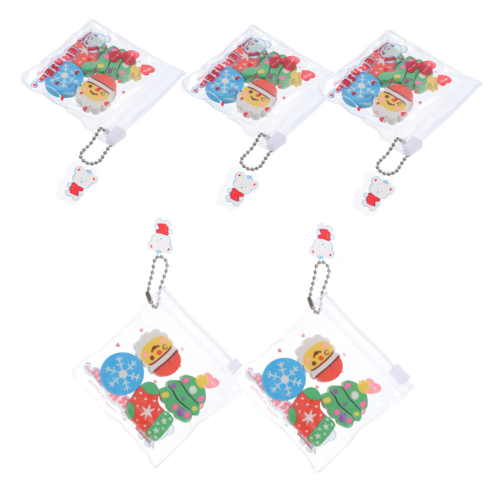 30 Sätze Weihnachtsradiergummi Element Weihnachten Party Weihnachtskinder süße Artikel Multifunktions-Radierer Cartoon Radiergummis Mini-Radierer PVC