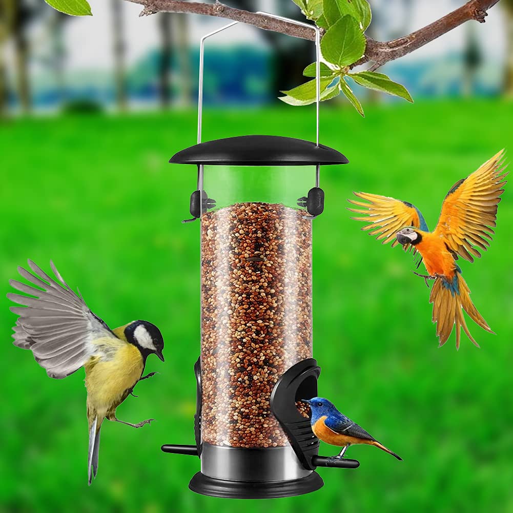 Mangiatoie Per Uccelli Selvatici - Set Di 4, Resistente Alle Intemperie, Per Giardino E Cortile - Foto 11