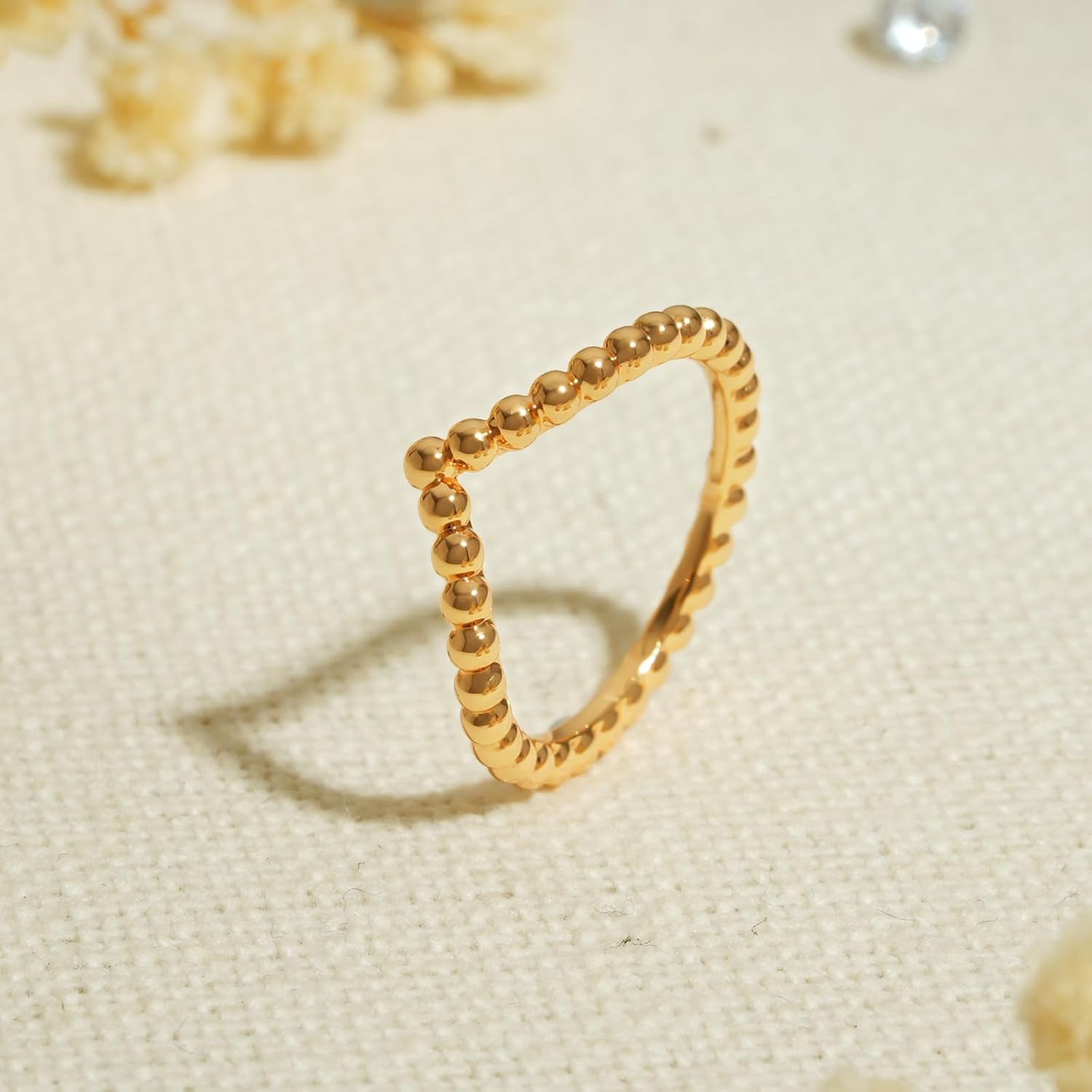 BENEIGE Gold Rings for Women Non Tarnish 14K Gold Plated Rings for Women Classic Stackable Ring Band for Women Jewelry - Image 5