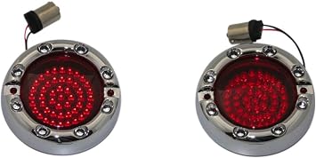 Custom Dynamics FTRC-RR-1156-S LED Turn Signal Chrome/Red/Red/Smoke Flat Ringz with 1156 Bulb Fitting Rear Only