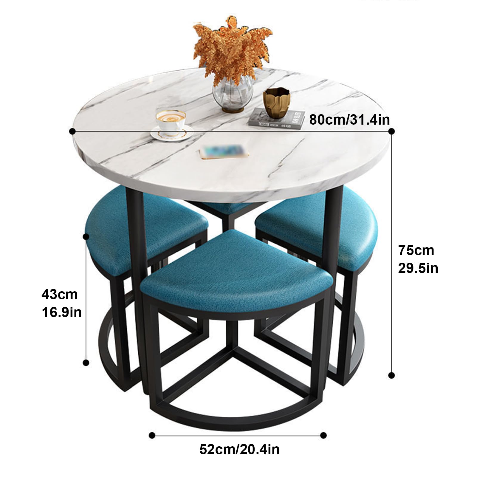 Amazon｜ダイニングテーブルセット 4人用 大理石柄 ダイニングテーブル 