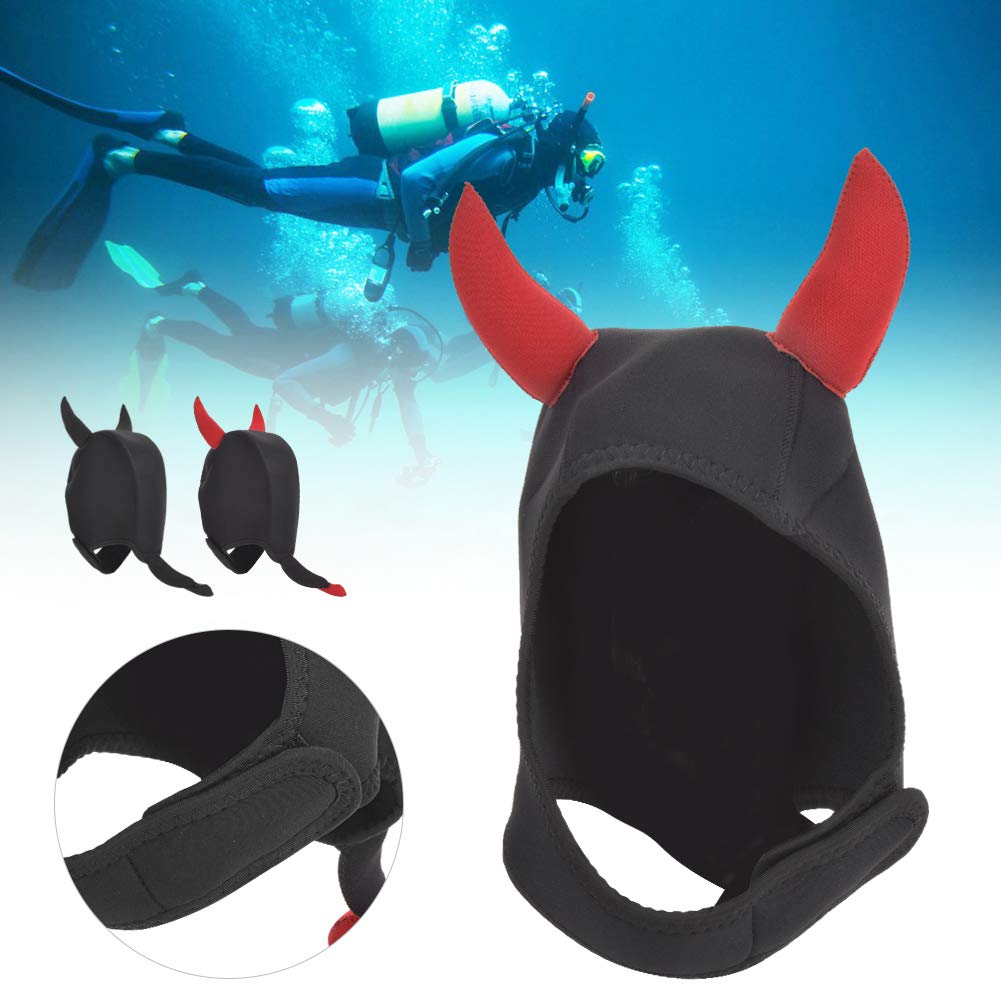 Capuche de Combinaison en néoprène,néoprène sans plongée sous-Marine Animal Dessin animé Chapeau Casquette Casque équipement de Capuche pour Kayak plongée en apnée Natation(Rouge), Capuche de pl