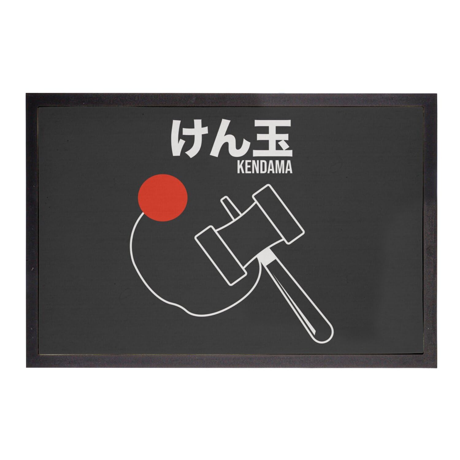 Paillasson noir Kendama Bilboquet Japon 60x40cm pour entrée asie culture
