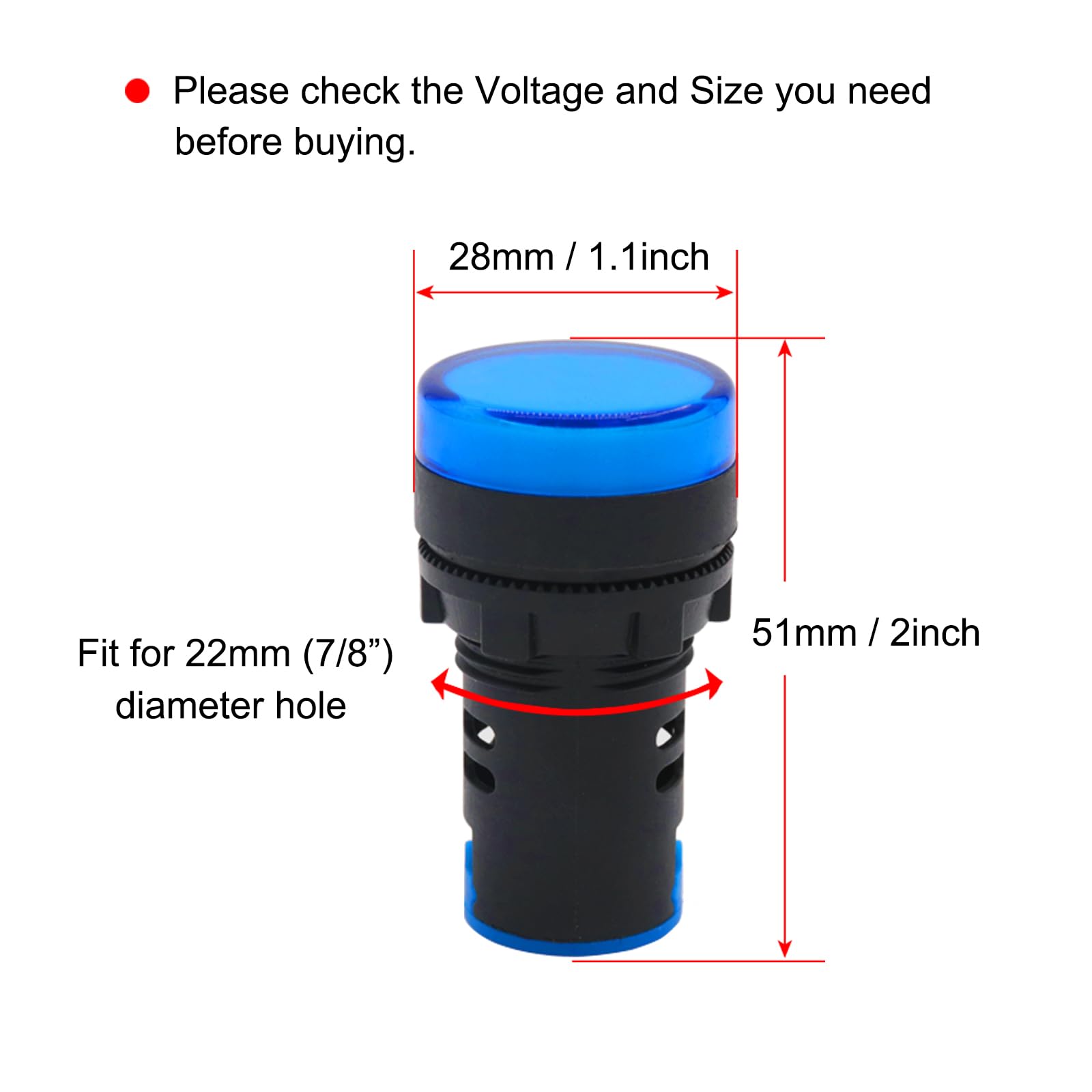 Amazon.com: VictorsHome LED Indicator Light AC/DC 24V 20mA