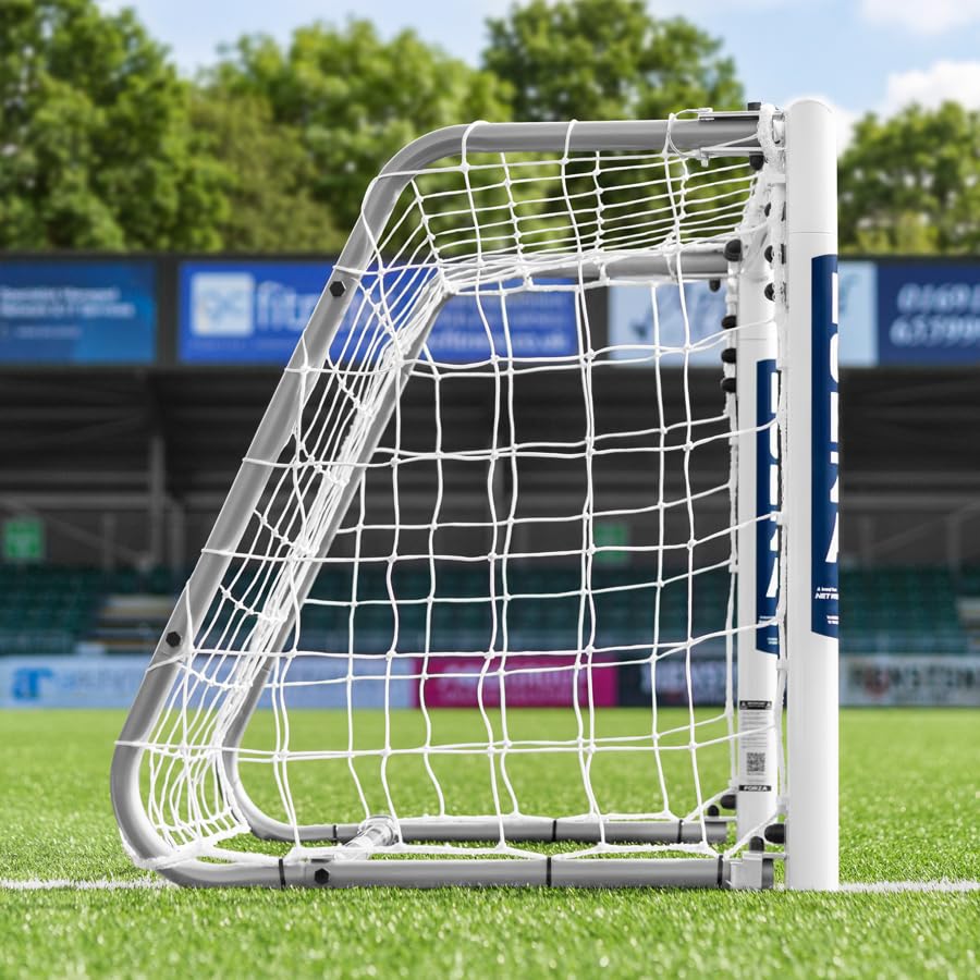 FORZA Alu60 Pro - Porta da calcio pieghevole [1,2 x 0,8 m], telaio resistente alle intemperie e rete in HDPE, design a sgancio rapido, per interni ed esterni