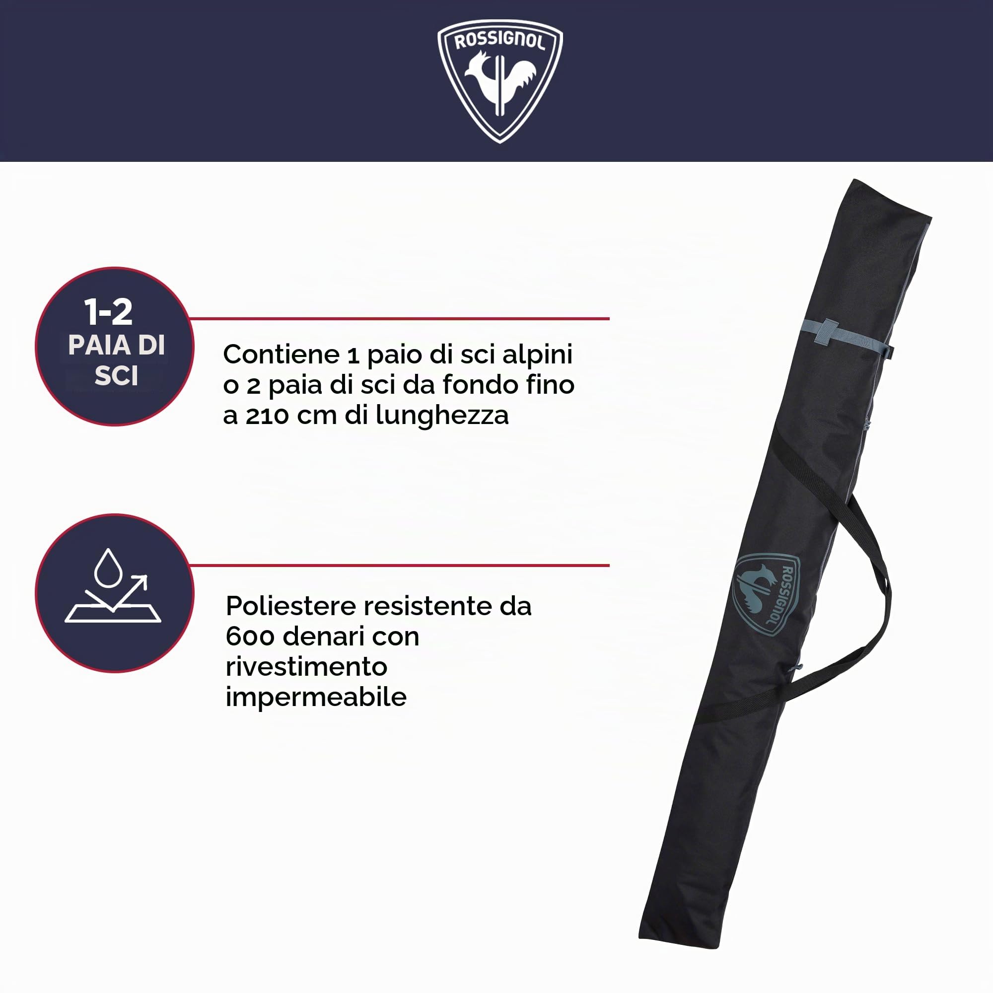 Rossignol - Custodia da sci Basic Ski Bag 210 Cm Uomo - Uomo - Taglia Unica - Nero