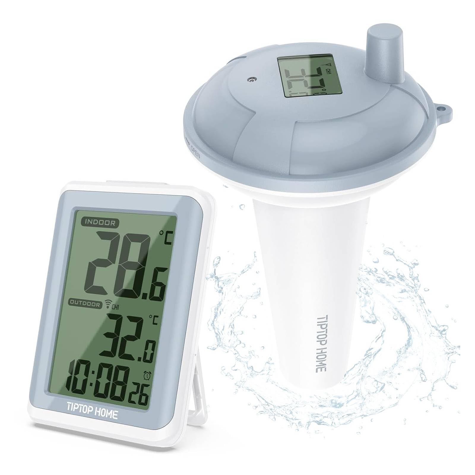 Floating Pool Thermometer & Receiver Set, Wireless Pool Thermometer Floating Easy Read, Digital Pool Thermometer Floating, IPX7 Waterproof Outdoor Thermometer for Pool, Hot Tubs and Ponds 01-image-47