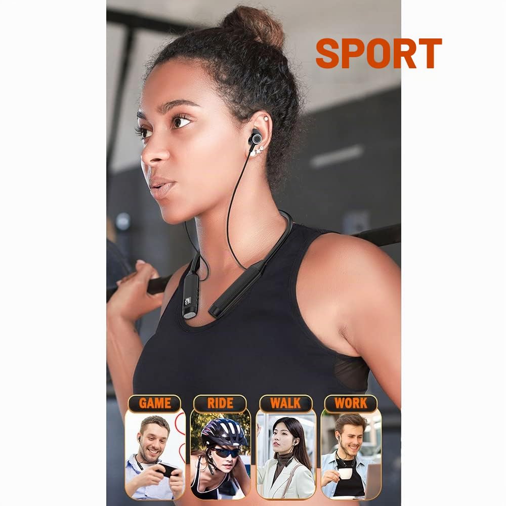 Cuffie Bluetooth,[Potente]25 Ore Auricolari In-Ear Bluetooth 5.0 con Stereo Surround 3D, Cuffie Wireless Magnetiche con Microfono, Bluetooth Sport per Corsa, Fitness, relax, musica