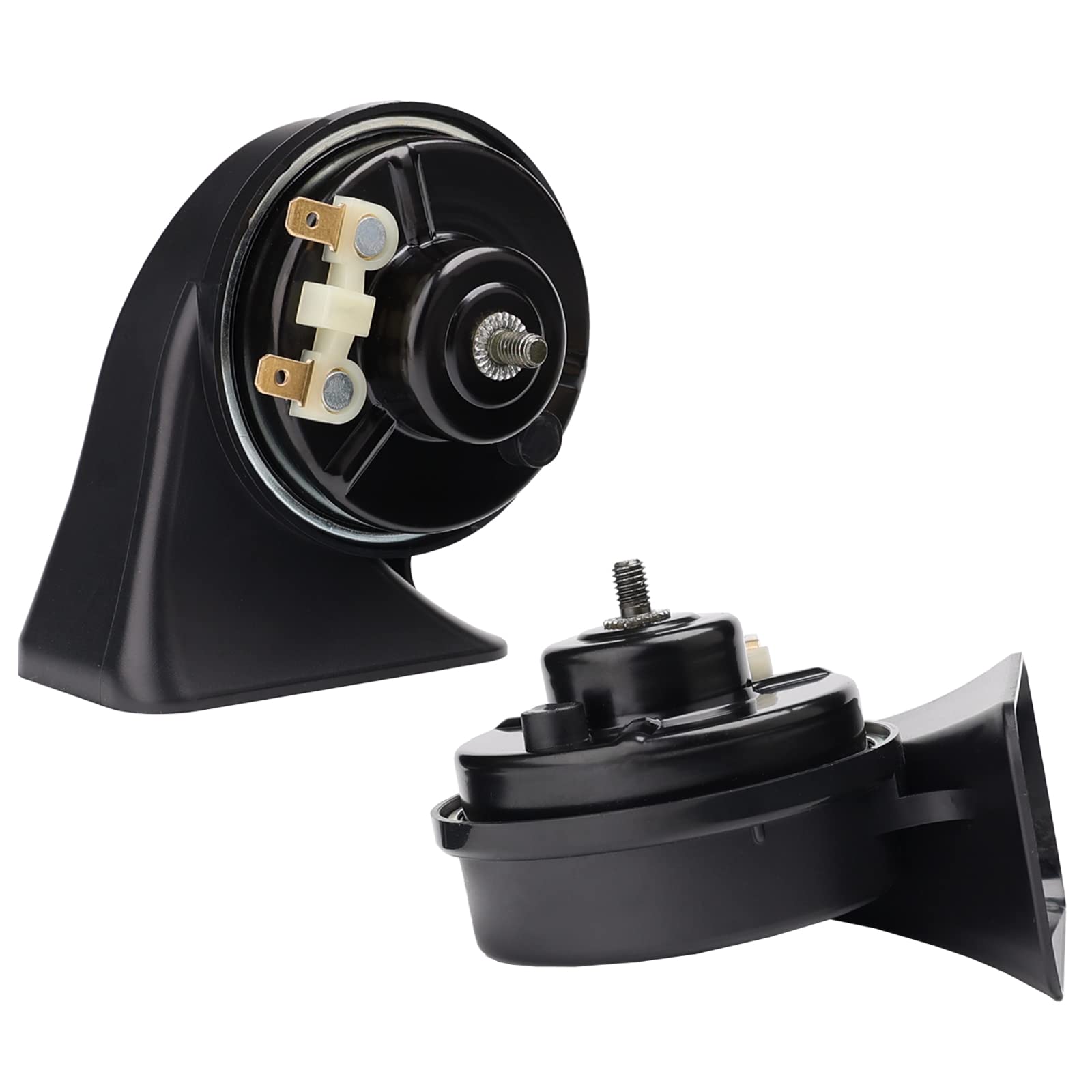 FARBIN Kit de cuerno de coche con botón, impermeable, 12 V, cuerno de caracol eléctrico, cuerno de aire, cuerno de camión, cuerno universal para coche, moto, camión, barco (bocina boutique con arnés