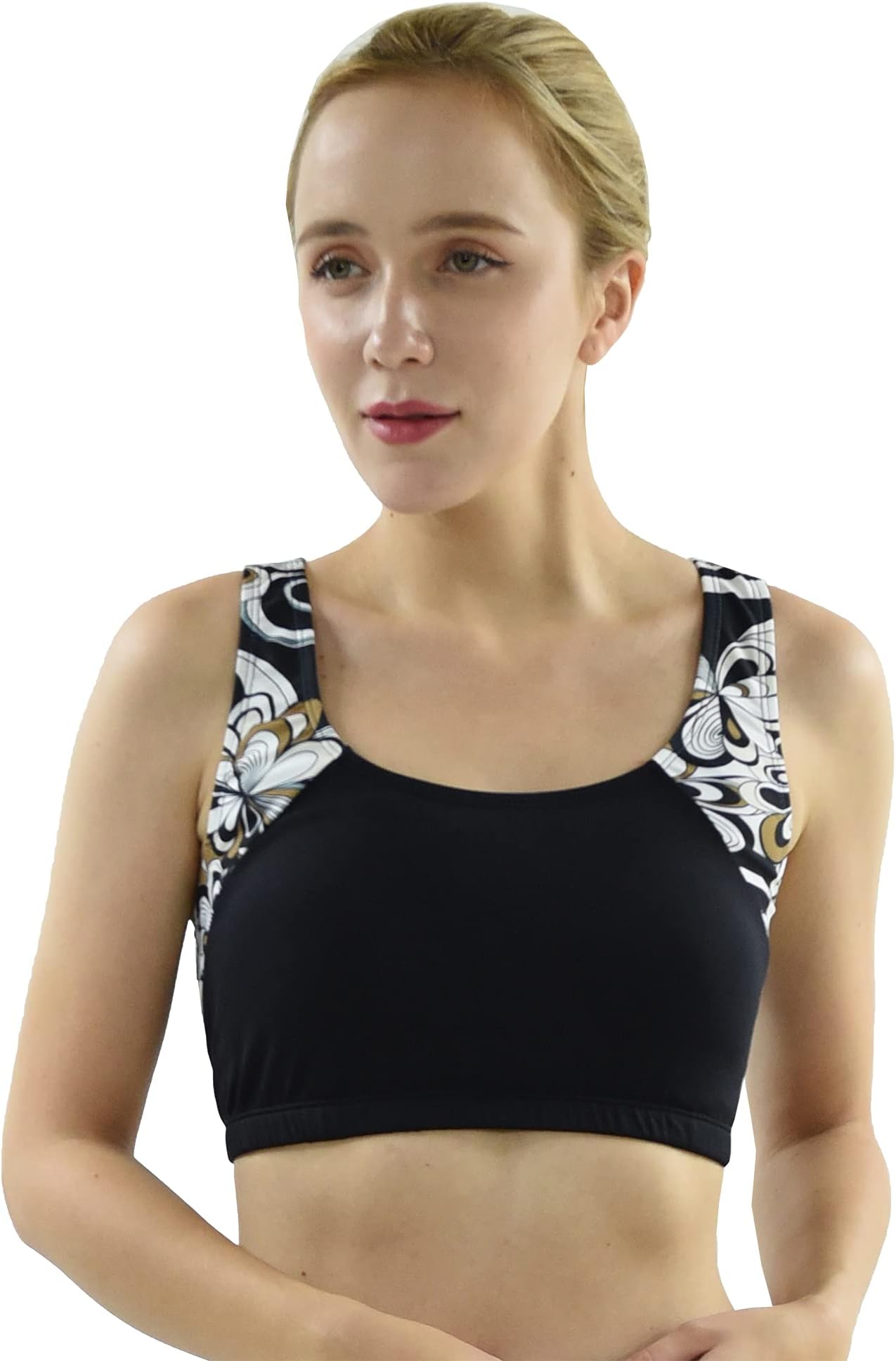 Women UPF50+ Swim Tank Bra Short Top Sports Bras Private Island Swimsuit Rash Guard Yoga Golf (PIH-RST)