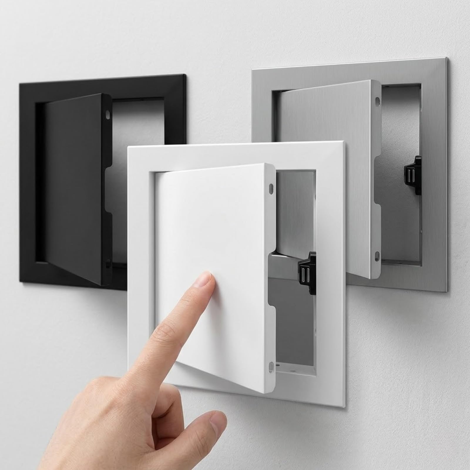 Yqyhnb White Aluminium Access Panel For Wall & Ceiling, Flush Fit Inspection Hatch, Aluminium Access Panel With Push-To-Open Mechanism, Paintable Inspection Door For Plumbing(,75X80cm)