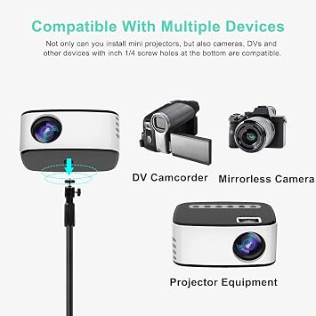 Adjustable Metal Projector Light Stand 83-145 cm Tall│Portable Telescopic Tripod for Projectors, Home Cinema, Presentations & Events