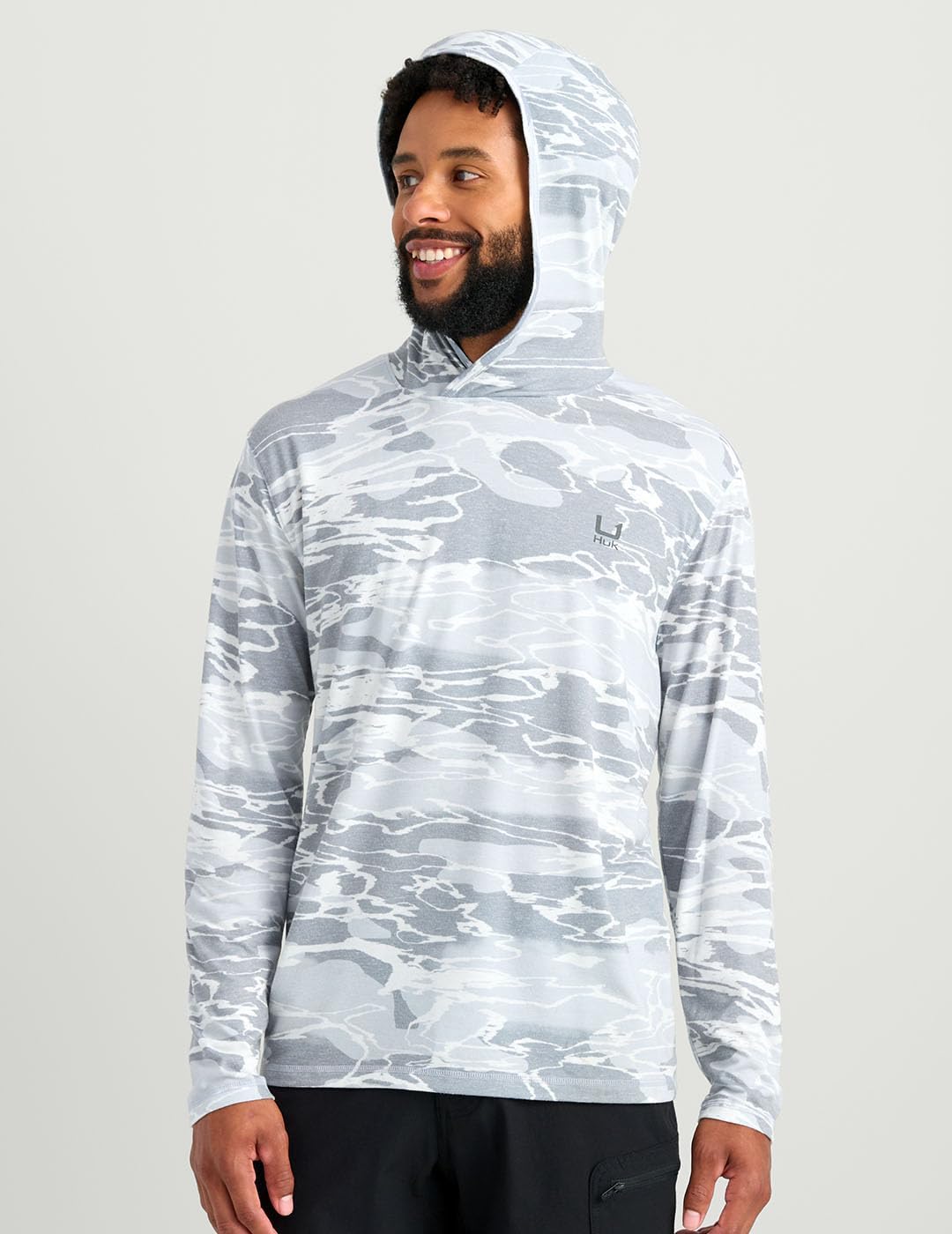 HUK Mens Leeward KC Scott Pattern Performance Fishing Hoodie, Quiet Harbor, 3X-Large - Image 2