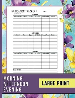 Simplified Medication Tracker II: For Morning, Afternoon, and Nighttime Doses, with 200 (8.5X11) Pages: Effortlessly Manage Your Medication with an ... Log: Including Heart Rate, and Blood Pressure