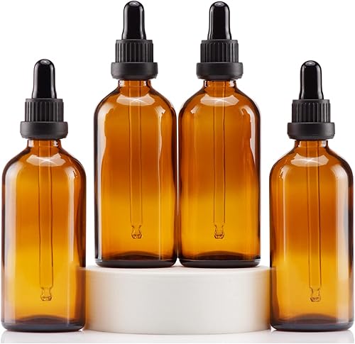 Miniatura 37 de YIZHAO Botella con cuentagotas de vidrio ámbar de 2 onzas, botellas de tintura con cuentagotas de vidrio, para aceites esenciales, aromaterapia