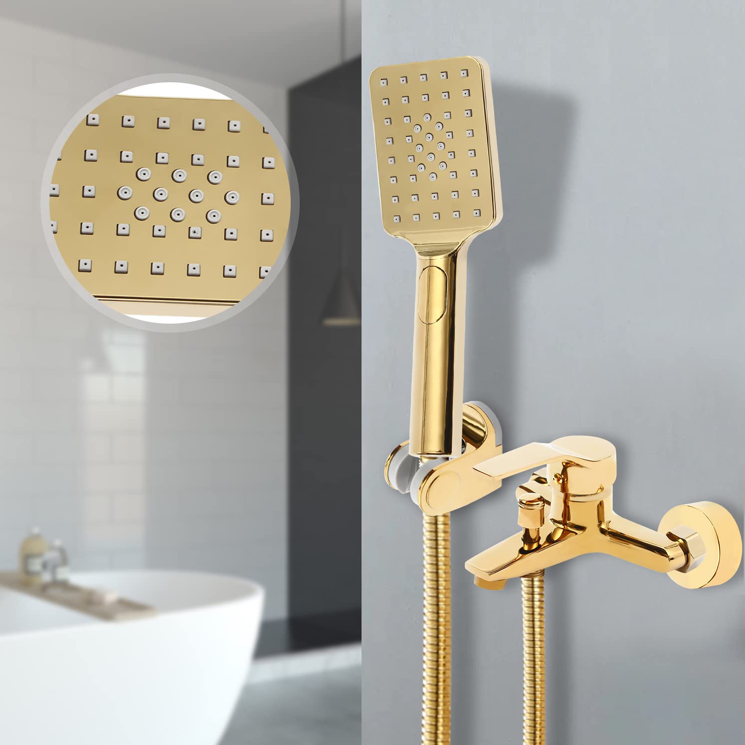 Rubinetto Vasca Da Bagno A Parete | Monocomando In Lega Di Zinco | Cromato Argento | Con Miscelatore - Foto 10