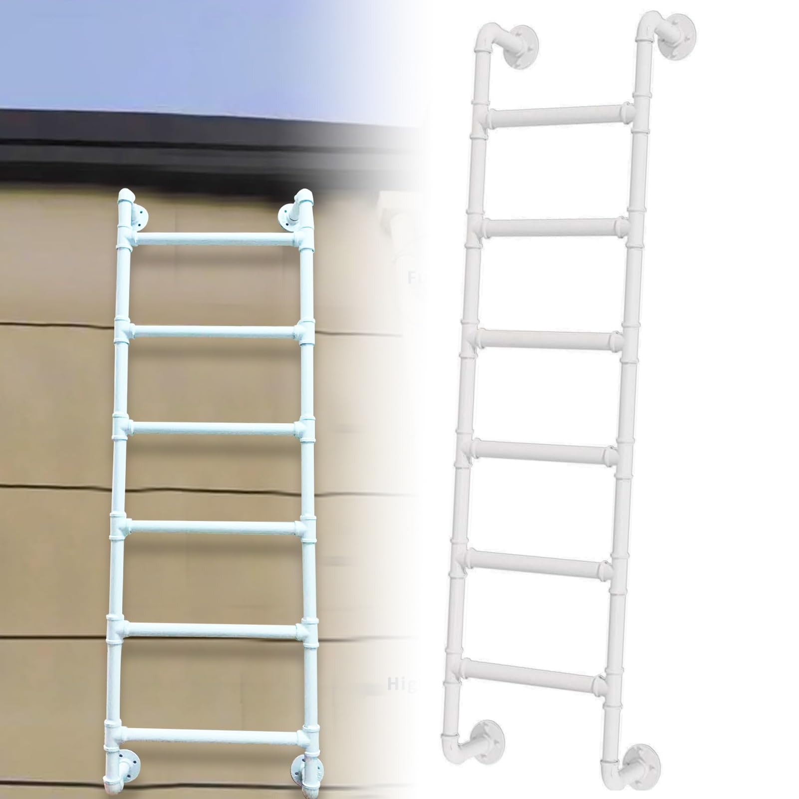 Escalera de hierro forjado con soporte de 330 libras para ventanas exteriores