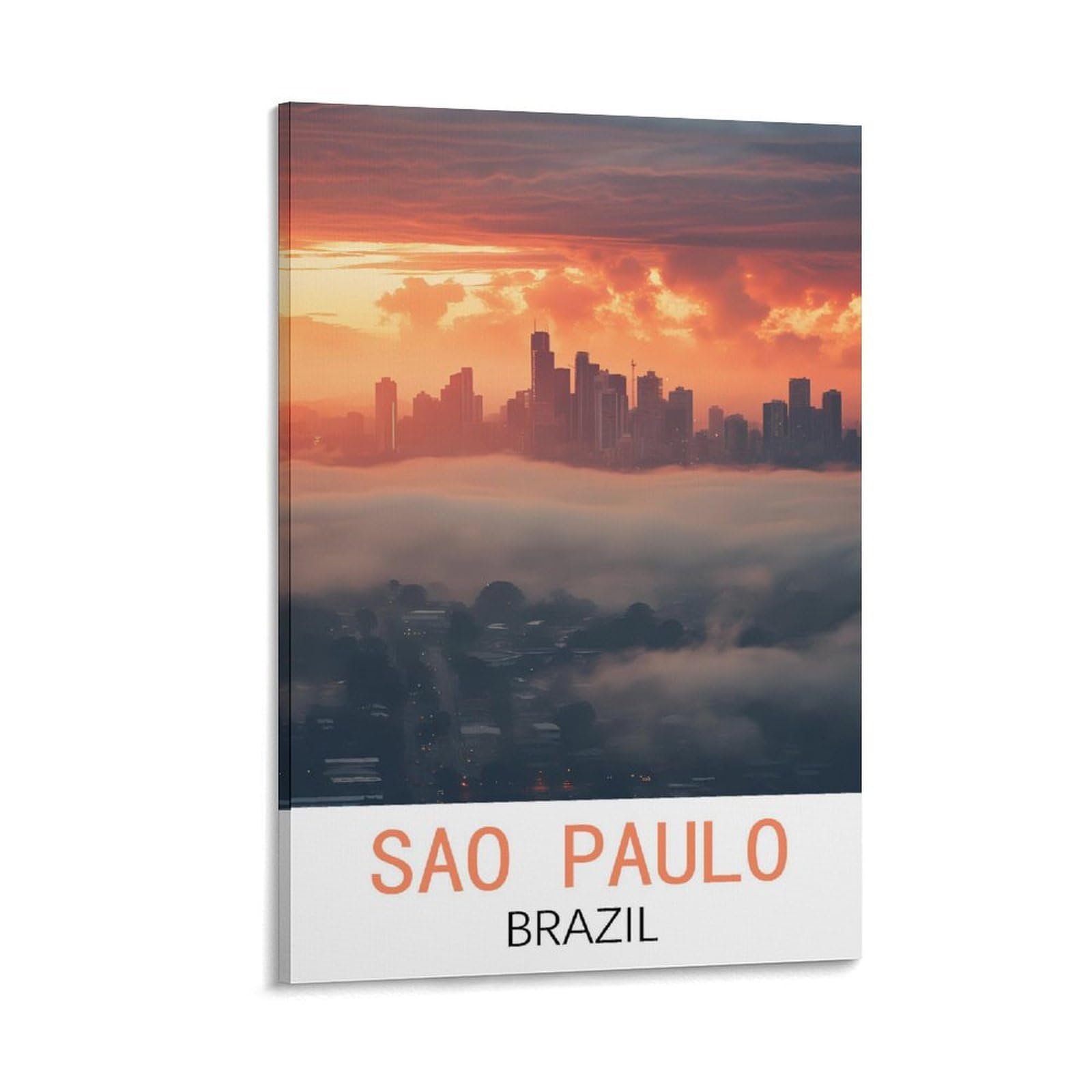 Hsayyiii Frame-Style Sao Paulo Brazil Vintage Travel Posters 24X36inch(60X90cm) Canvas Art Poster And Wall Art Picture Print Bedroom Decor