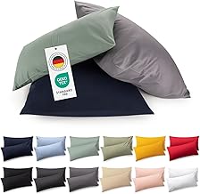 Blumtal Kissenbezug 40 x 80 cm (2er Set) - Hellgrün - 100% Baumwoll-Jersey, Oeko-Tex Zertifiziert, Kopfkissenbezug - Kissenhülle für Kissen mit Reißverschluss