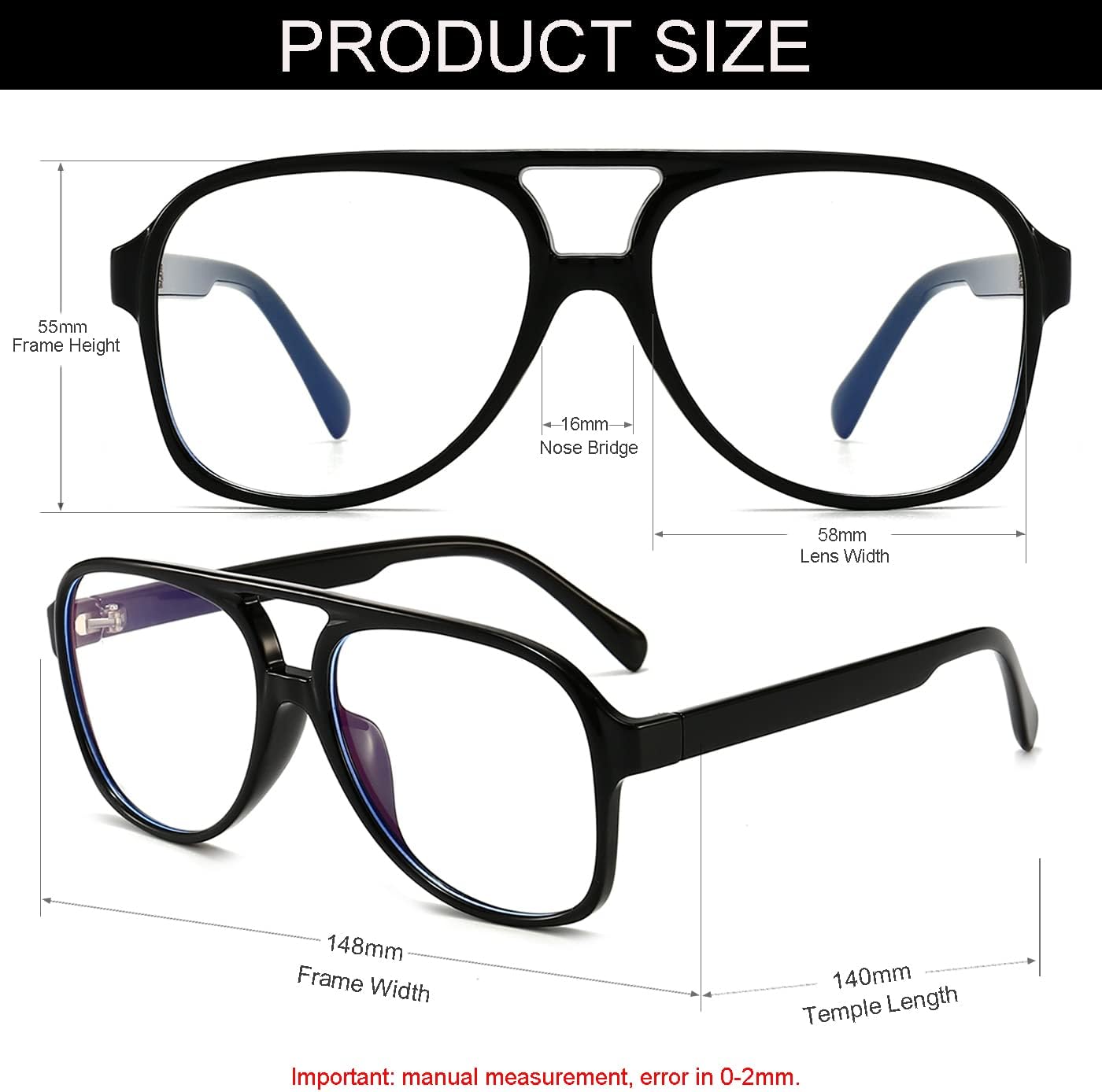 NIDOVIX Polarized Classic Vintage Aviator Sunglasses for Men Women Large Frame Retro 70s Sunglasses - Image 3