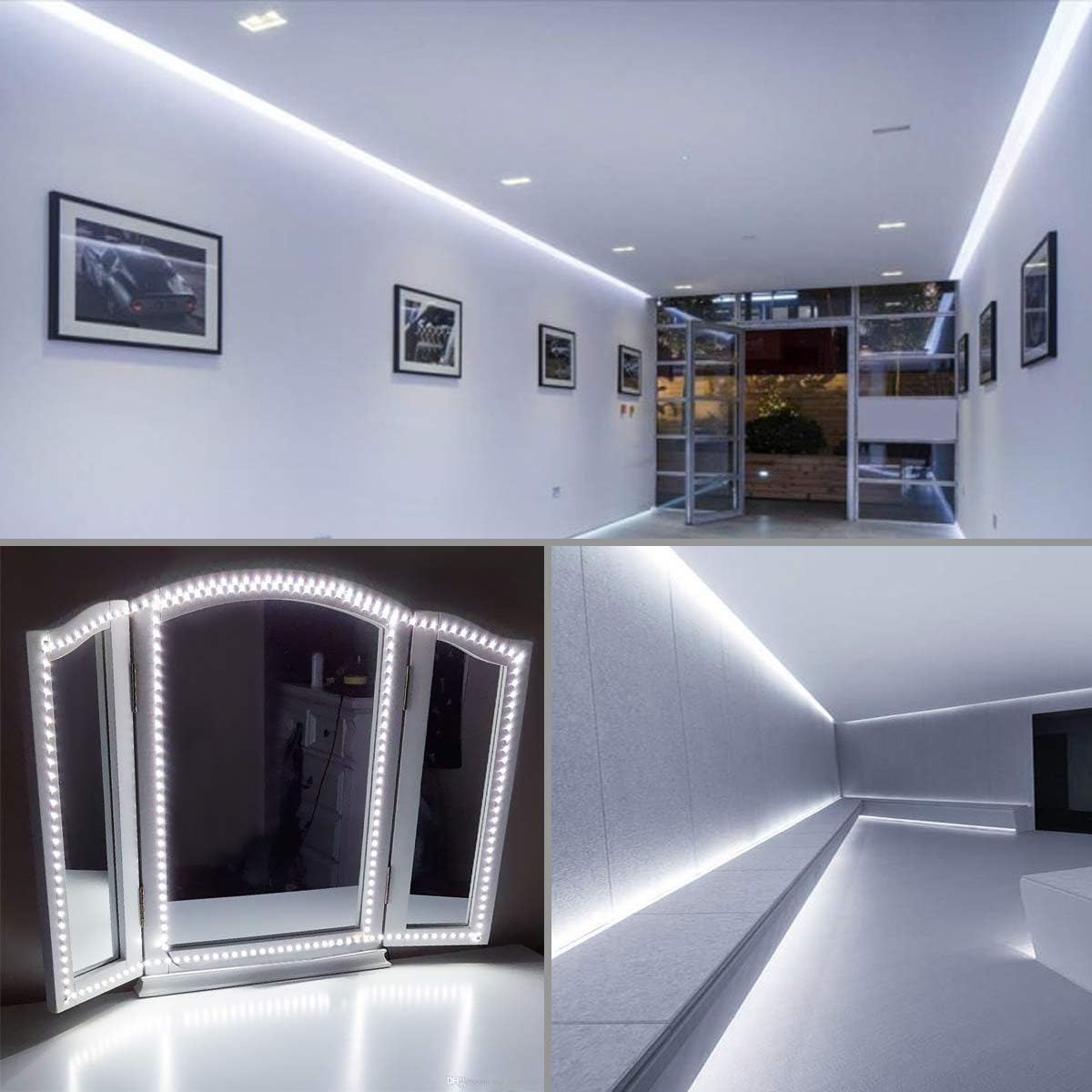 Lepro 12V LED Strip Light, Flexible, SMD 2835, 300 LEDs, 32.8ft Tape Light for Home, Kitchen, Party, Christmas and More, Non-Waterproof, Daylight White, Pack of 2(Not Include Power Adapter)