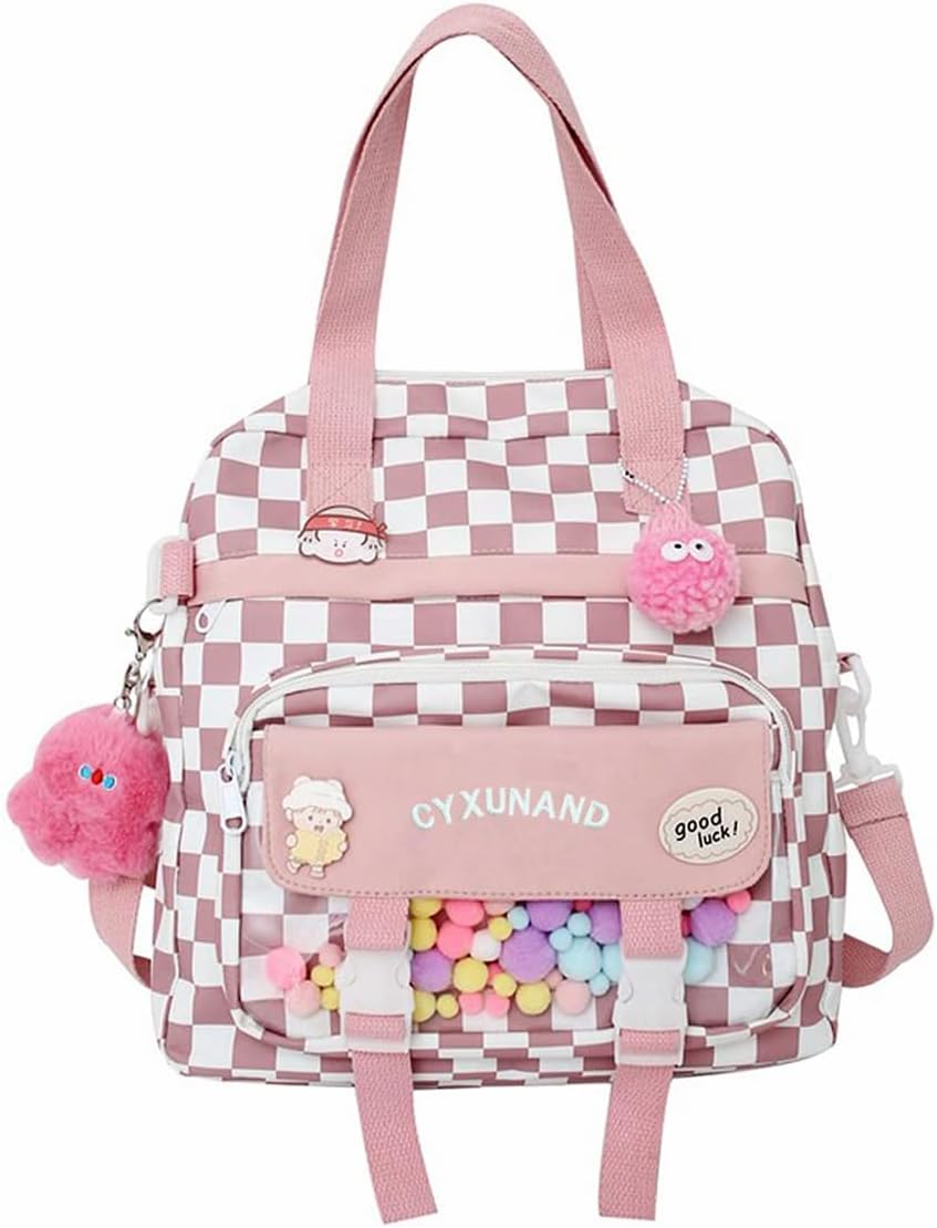 Cute Bags Kawaii Backpack Messenger Bag For School,Aesthetic Backpacks Multifunction Laptop Japanese Ita for Teen Girls Kids Lunch Totes