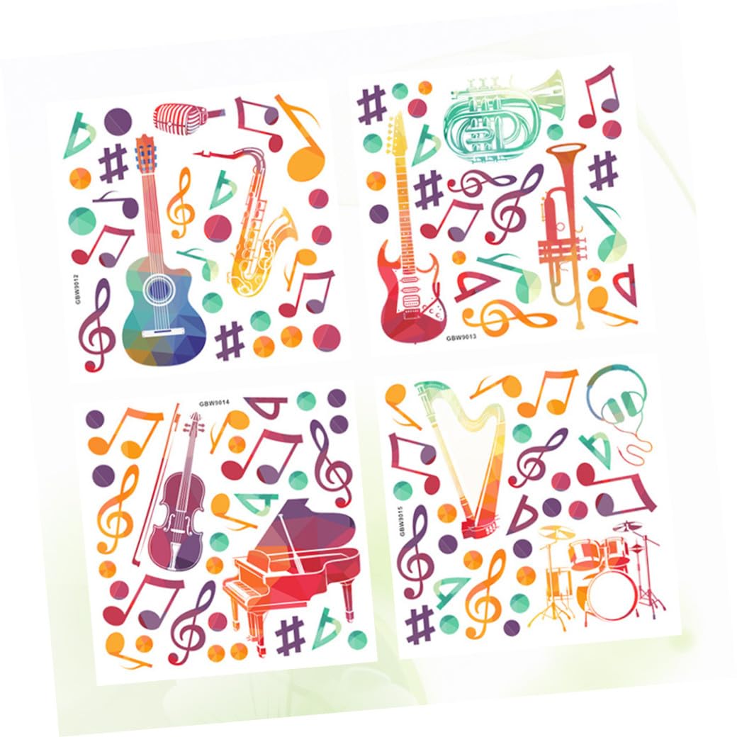 SHINEOFI 3 set Adesivo Murale Musicale Adesivi Murali Creativi Per La Stanza Adesivo Decorativo Con Note Musicali Adesivi Per Aule Di Musica Adesivi Murali Con Note Musicali 4 pezzi*3