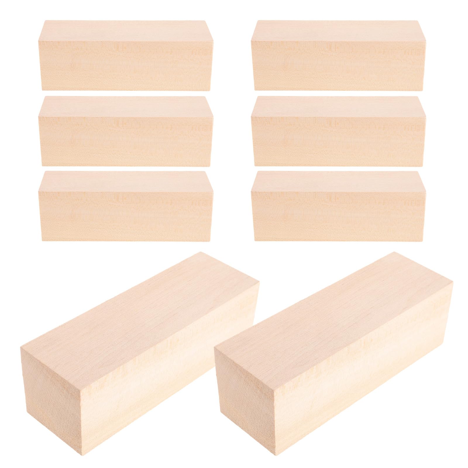 Gatuida 8 bloques de madera de tilo sin pintar para tallar y esculpir.