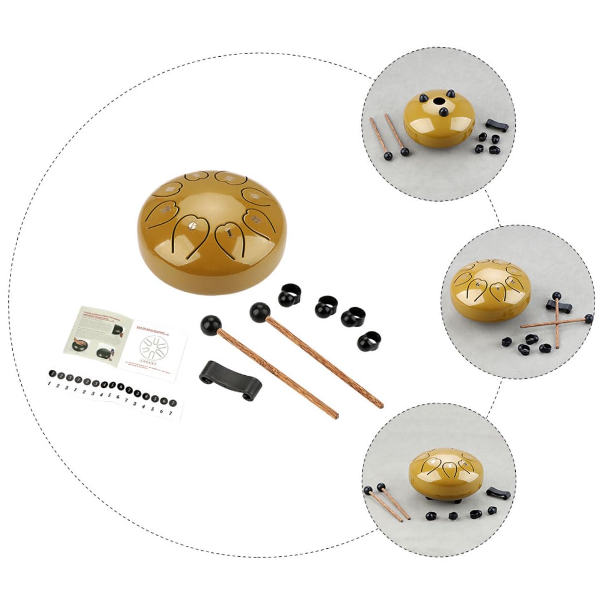 Didiseaon Instrumento de Lengüeta Etéreo de Percusión para Principiantes Portátil para Amantes la Música de Mano de Material Resistente para Escenarios de Entretenimiento