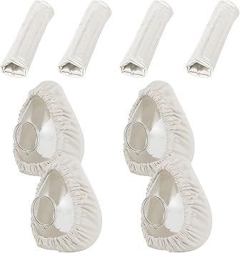 CPAP Mask Liners & Strap Covers Combo Kit for F20 Full Face Mask 4Pack Cushion Covers + 4Pack Headgear Pads Absorb Sweat, Prevent Face Lines & Pressure Marks for Ultimate Sleep Comfort White