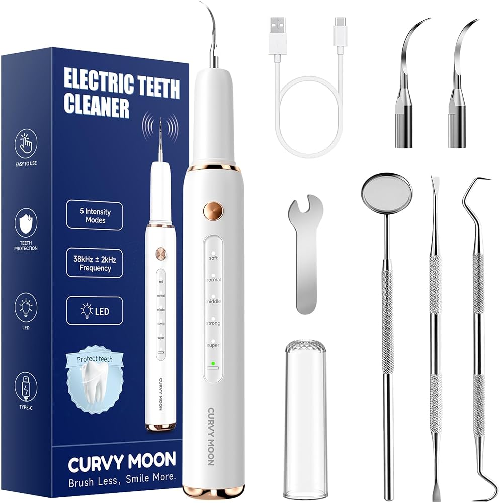 Plaque Remover for Teeth, Rechargeable Tooth Cleaner with LED Light — 사진 1