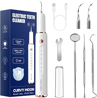 Plaque Remover for Teeth, Rechargeable Tooth Cleaner with LED Light