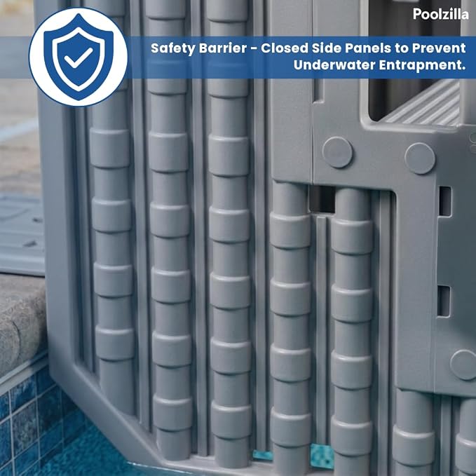 Escalera para piscina desmontable con doble barandal gris miniatura 5